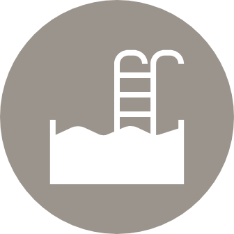 Relax at our resort-style pool with open-air cabanas and spa
